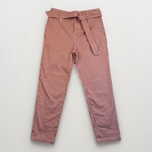 Boden Denim Women’s Size 6 Capri Pants Red White Striped Tapered Fit With Buckle